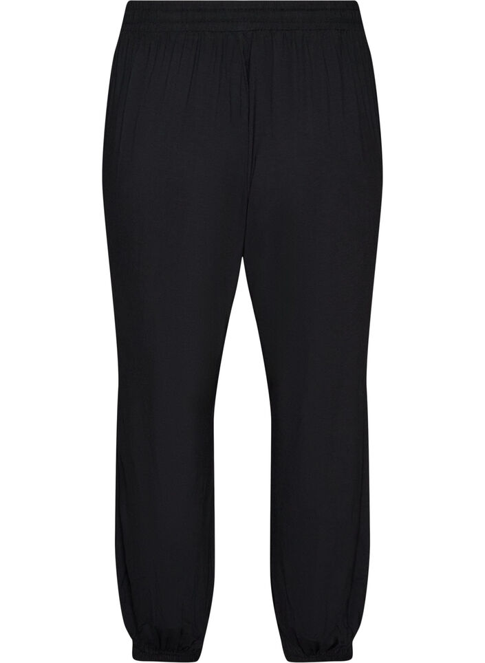 Hoch taillierte Ballonhose aus Jersey, Schwarz, Packshot image number 1