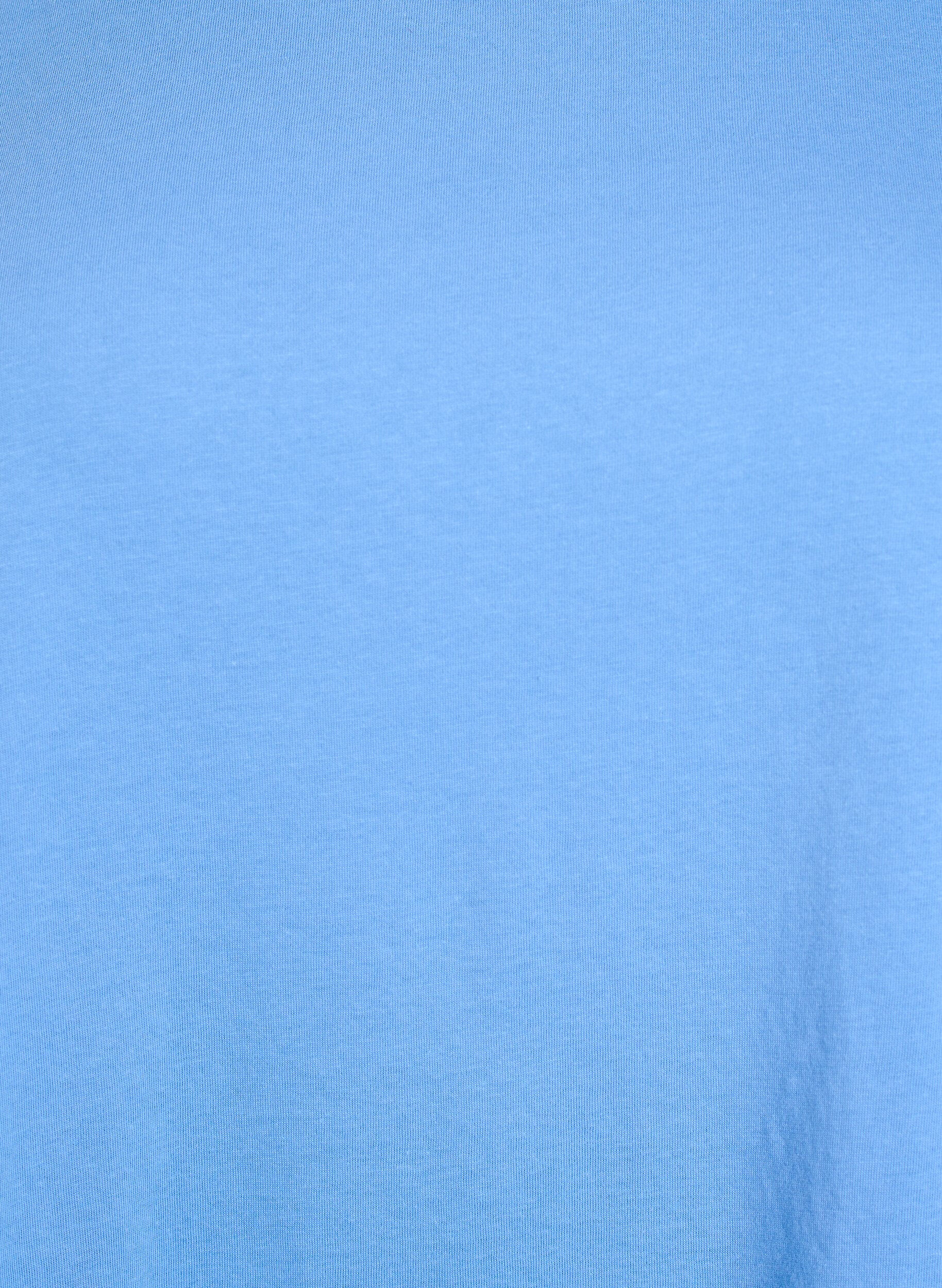 Zizzi T-Shirt aus Baumwollmischung mit kurzen &Auml;rmeln, Blau, Packshot image number 2