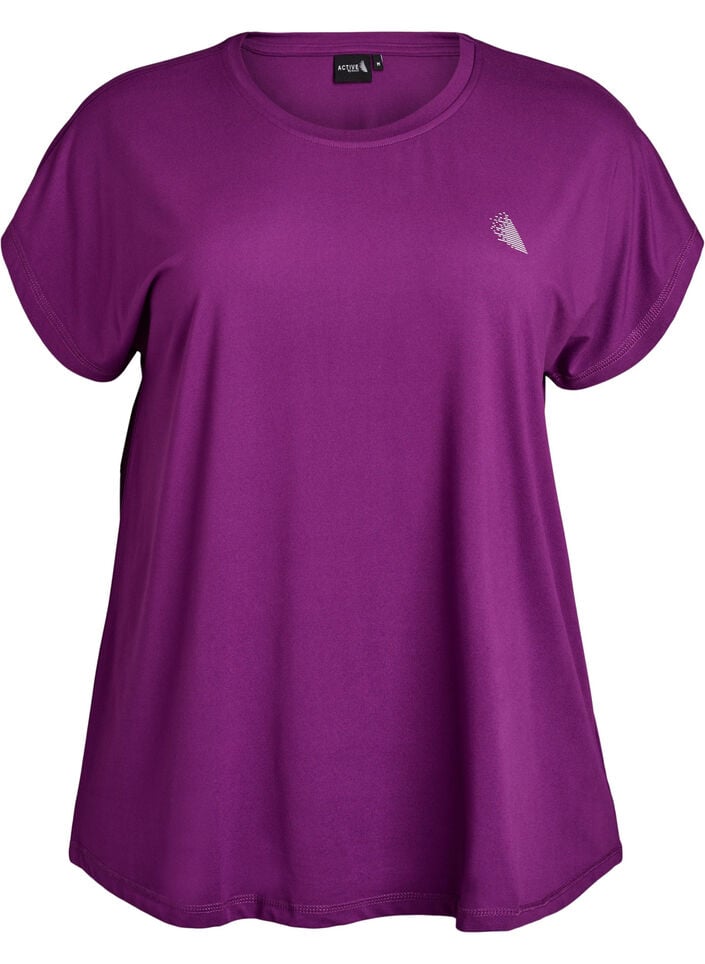 Einfarbiges Trainings-T-Shirt, Lila, Packshot image number 0