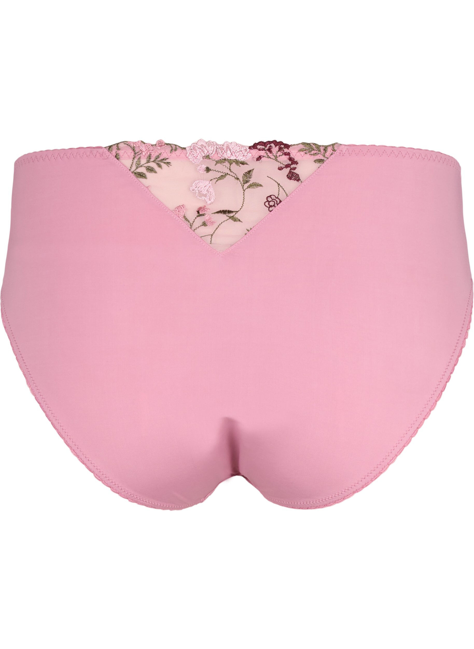 Zizzi Tai-Slip aus Mikrofaser mit gestickten Bl&uuml;ten, Rot, Packshot image number 1