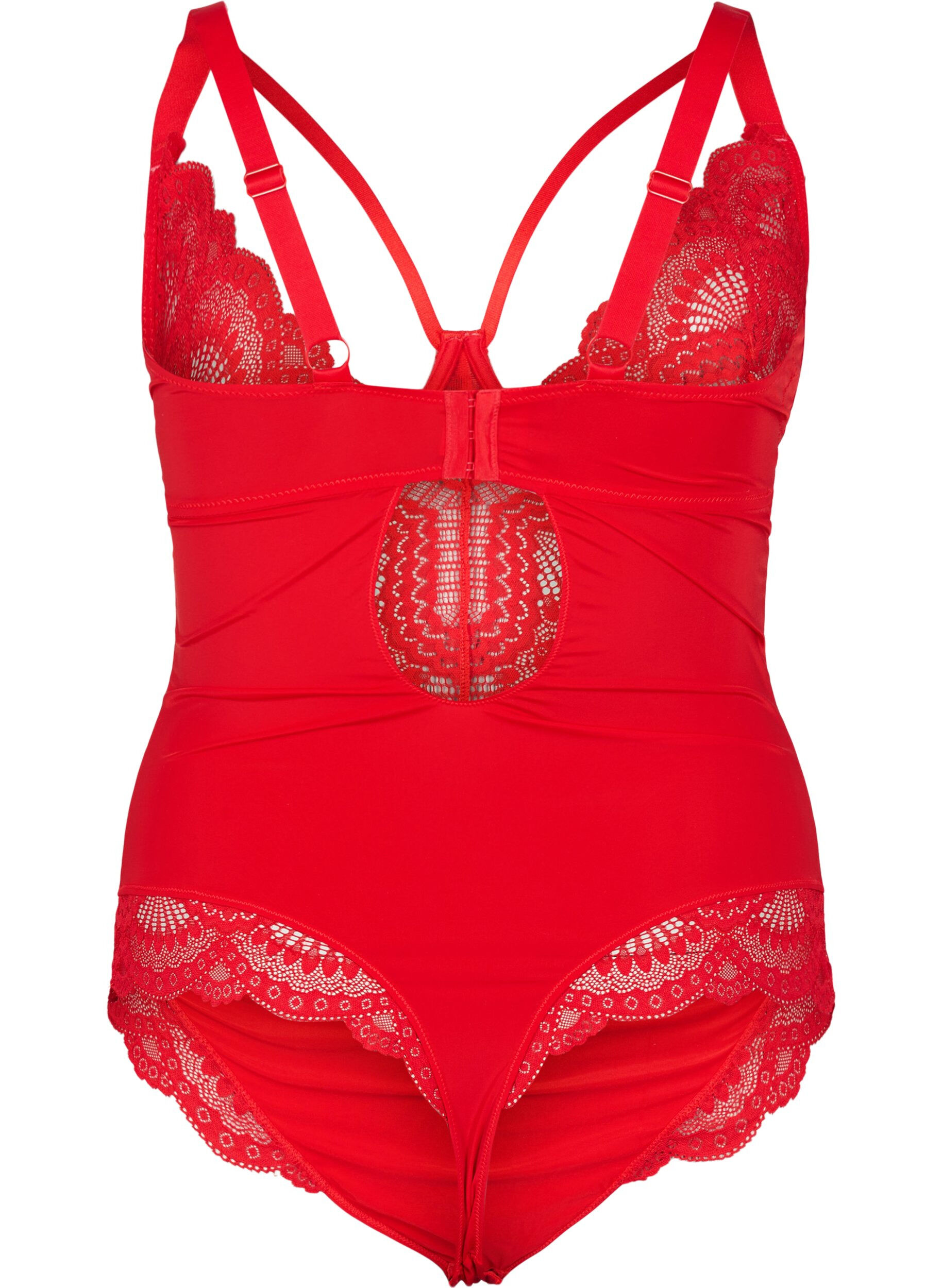 Zizzi Body mit B&uuml;gel und String-Detail, Salsa, Packshot image number 1