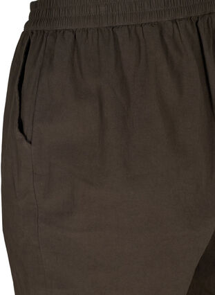 Cropped Hose aus Baumwolle, Khaki Green , Packshot image number 3