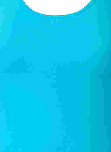Einfarbiges basic Top aus Baumwolle, Blue Atoll, Packshot image number 2