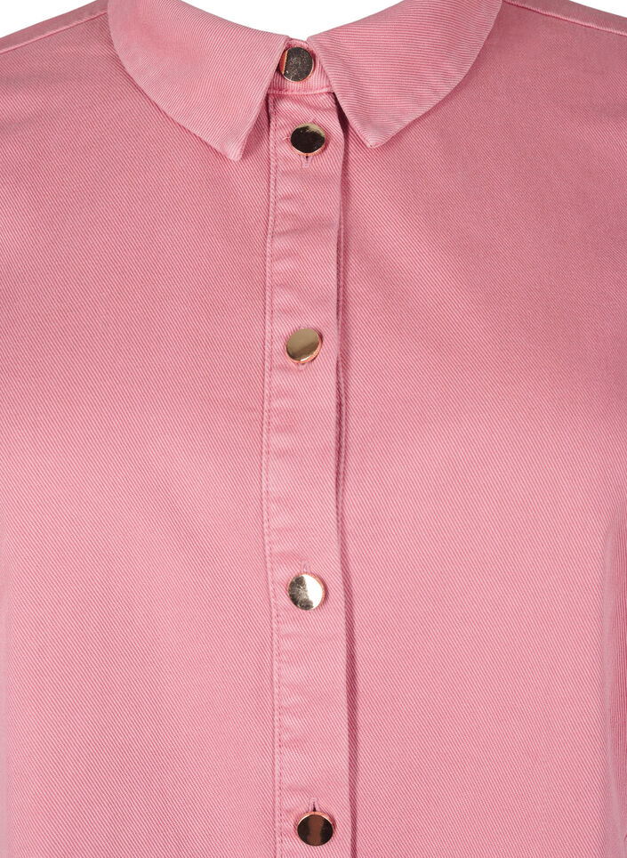 Buntes Hemdblusenkleid aus Jeansstoff mit Maschendetails, Heather Rose, Packshot image number 2