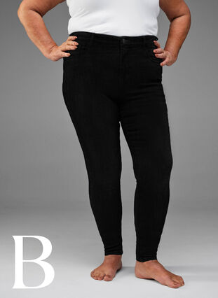 Super Slim-Fit-Jeans mit hoher Taille, Black, Model image number 4