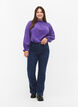 Langärmelige Viskosebluse mit Rüschen, Prism Violet, Model image number 2