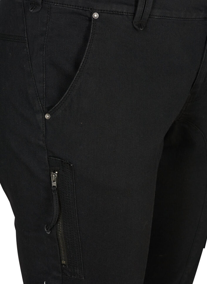 Slim Fit Capri-Jeans mit Taschen, Schwarz, Packshot image number 2