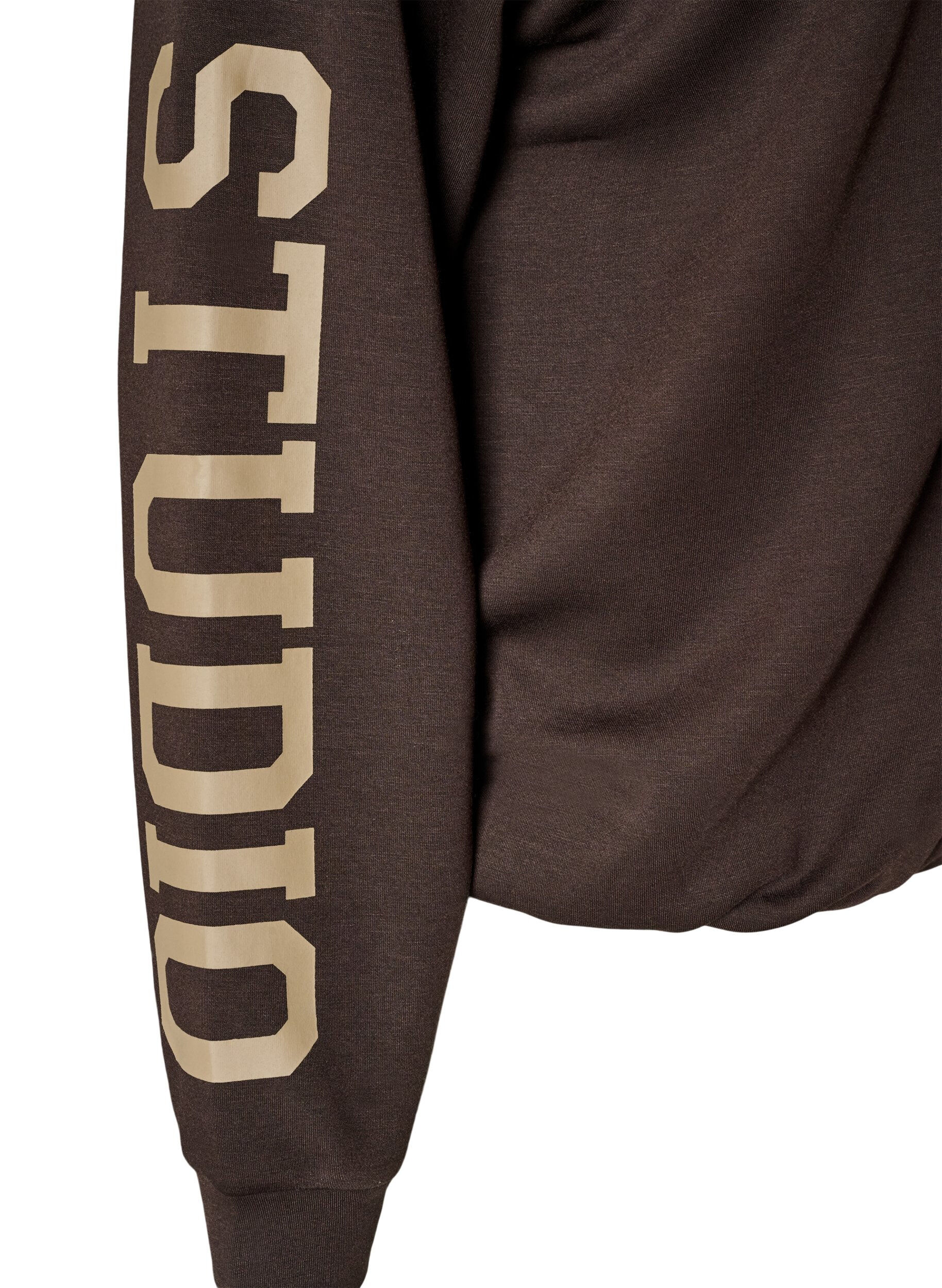 ZizziSporty Bomber-Cardigan mit Rei&szlig;verschluss und hohem Kragen, Braun, Packshot image number 3