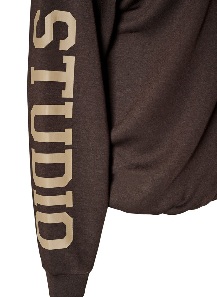 Sporty Bomber-Cardigan mit Rei&szlig;verschluss und hohem Kragen, Braun, Packshot image number 3