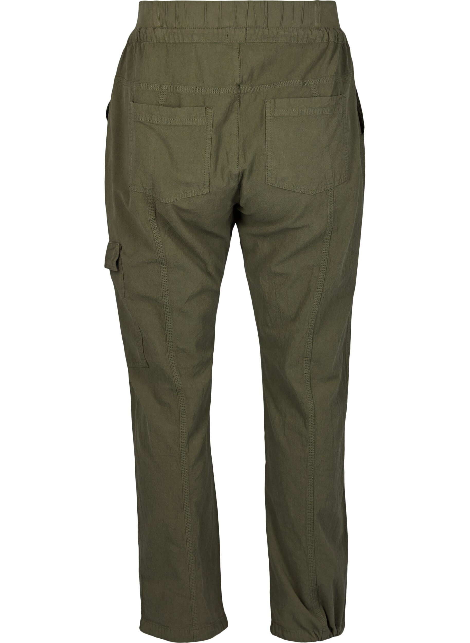 Zizzi Lockere Cargohose aus Baumwolle, Gr&uuml;n, Packshot image number 1