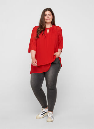 Chiffonbluse, Tango Red, Model image number 2