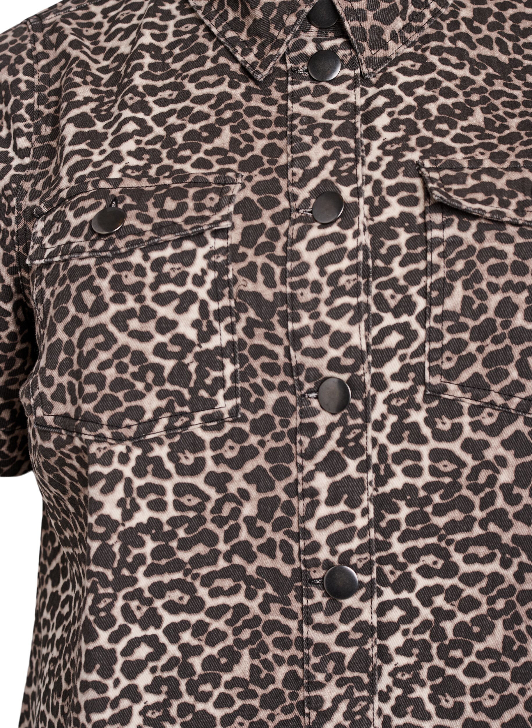 Zizzi Jeanskleid mit Leopardenmuster, Braun, Packshot image number 2