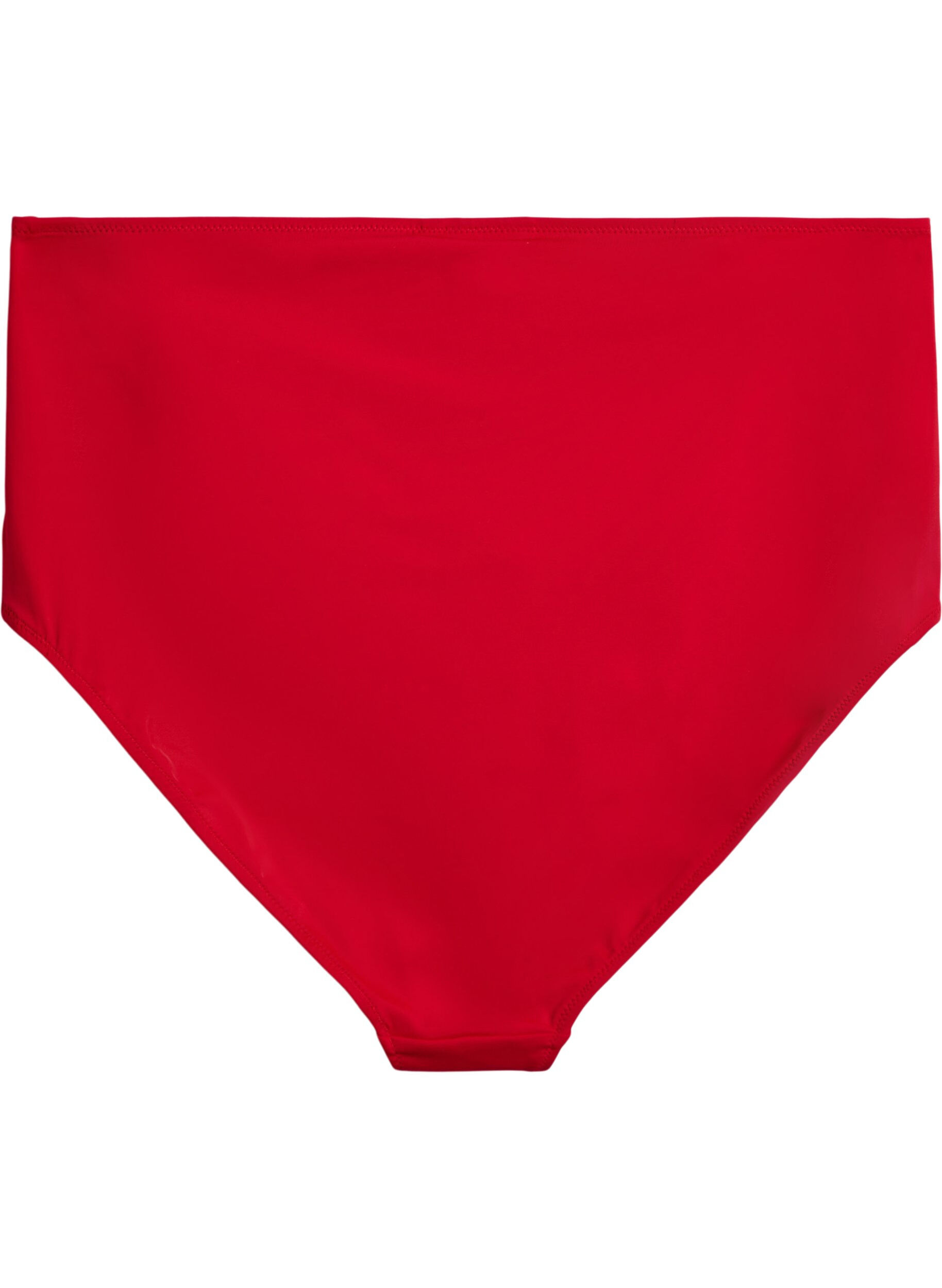 Zizzi Bikini-Unterteile mit hoher Taille, Rot, Packshot image number 1