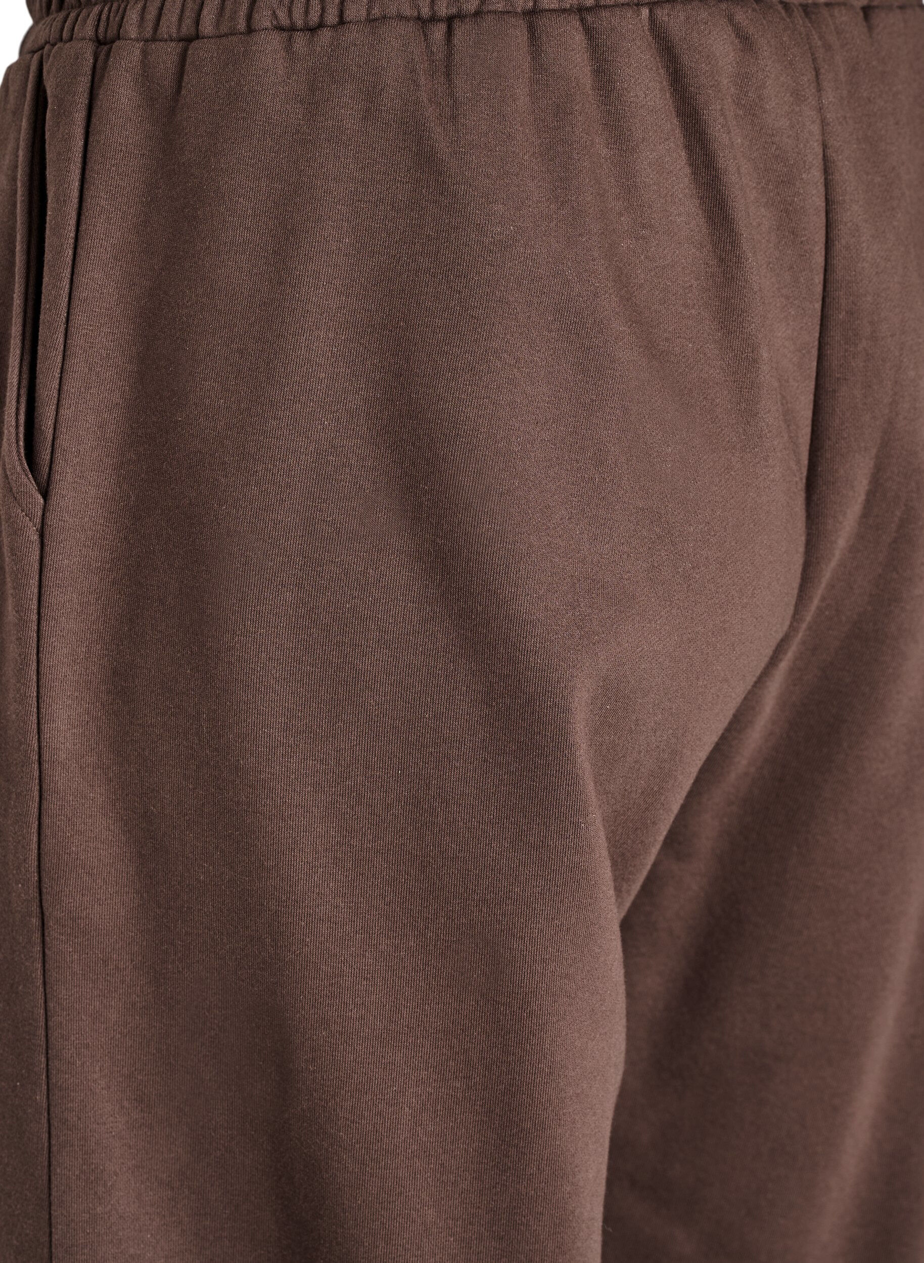 Zizzi Hoch taillierte Sweatpants mit Taschen, Braun, Packshot image number 3