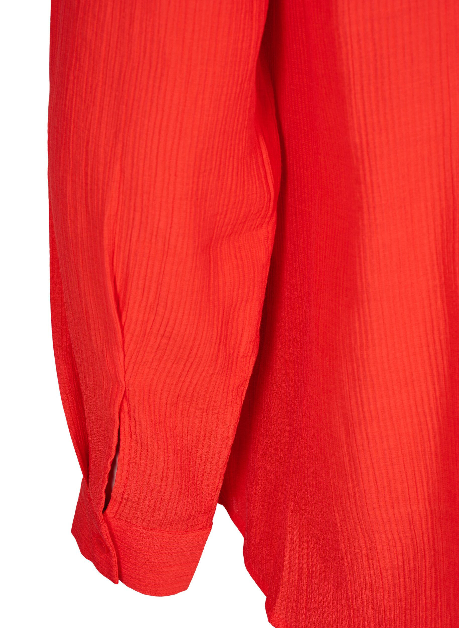 Zizzi Bluse mit gestreiftem Muster, Rot, Packshot image number 3