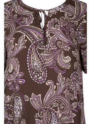 Kurzarm Viskosekleid mit Print, Bracken Paisley, Packshot image number 2