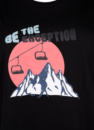 Baumwoll-T-Shirt mit Print, Black/Dubarry, Packshot image number 2