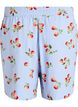 Shorts aus Baumwolle mit Tomaten-Print und hoher Taille, Blau, Packshot image number 1