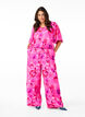 Geblümter Jumpsuit mit Fledermausärmeln, Pink Rose AOP, Model image number 0