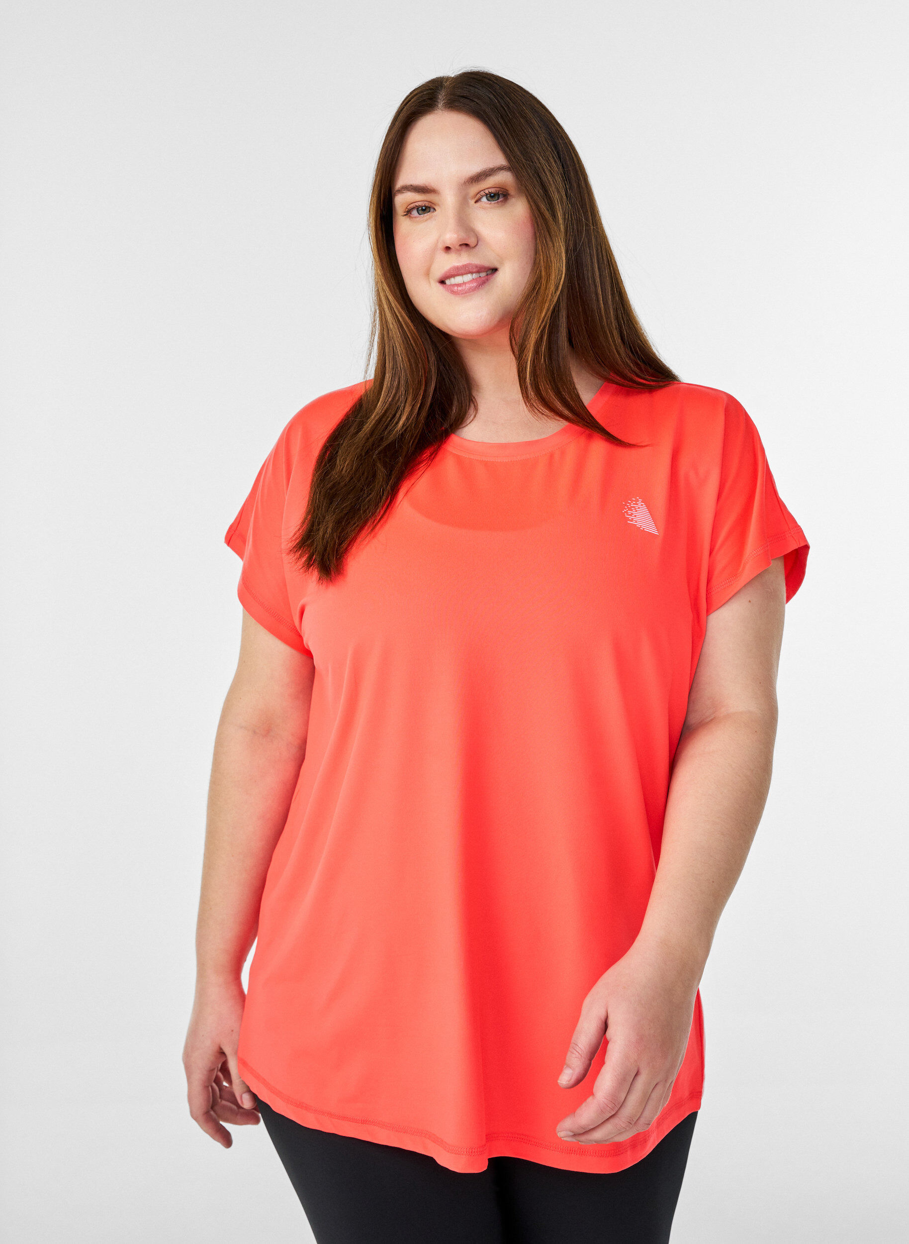 Zizzi Einfarbiges Trainings-T-Shirt, Orange, Model image number 0