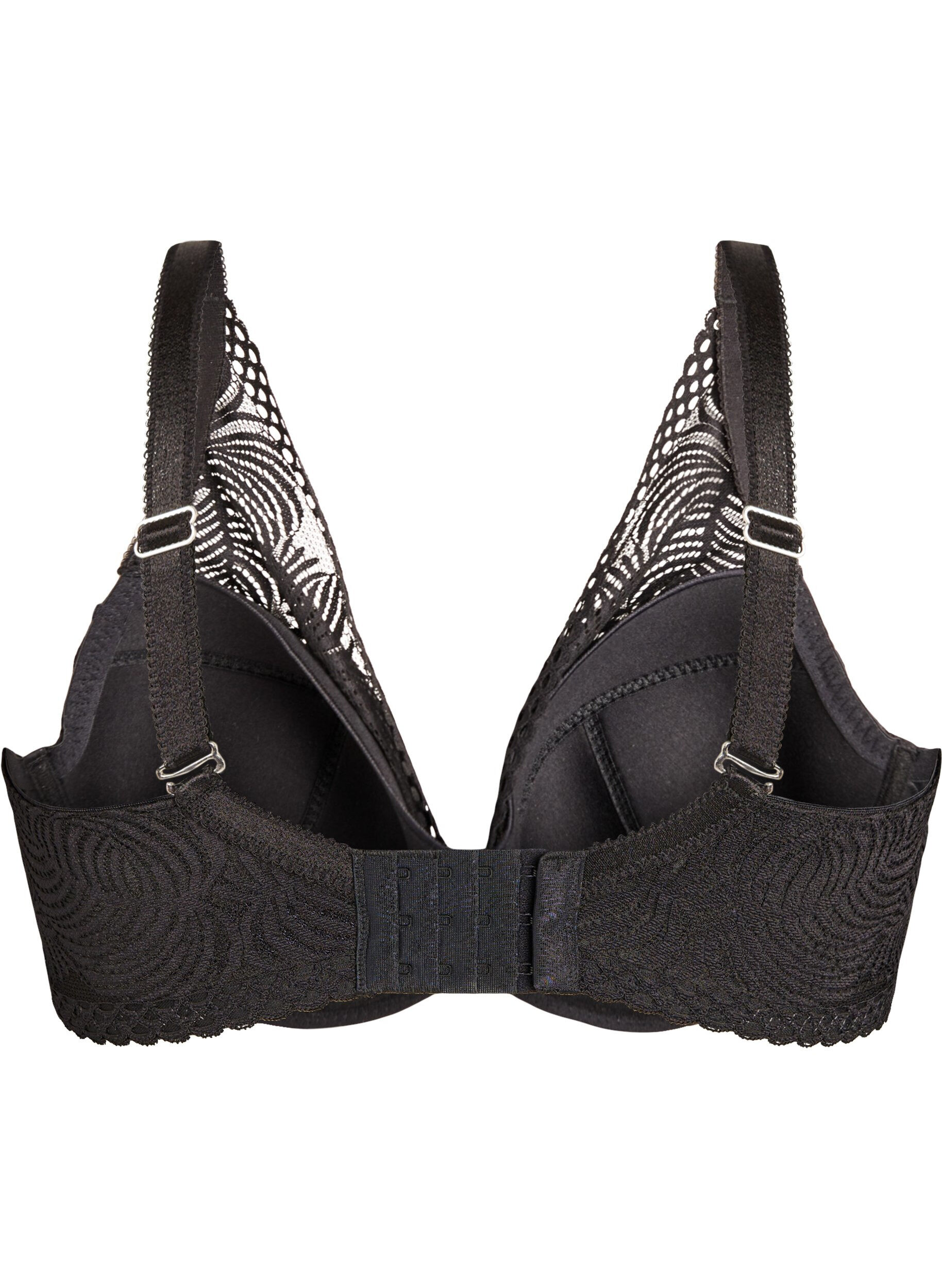 ZizziSpitzen-BH mit gepolsterten Cups, Schwarz, Packshot image number 1