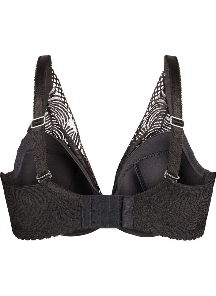 Spitzen-BH mit gepolsterten Cups, Schwarz, Packshot image number 1