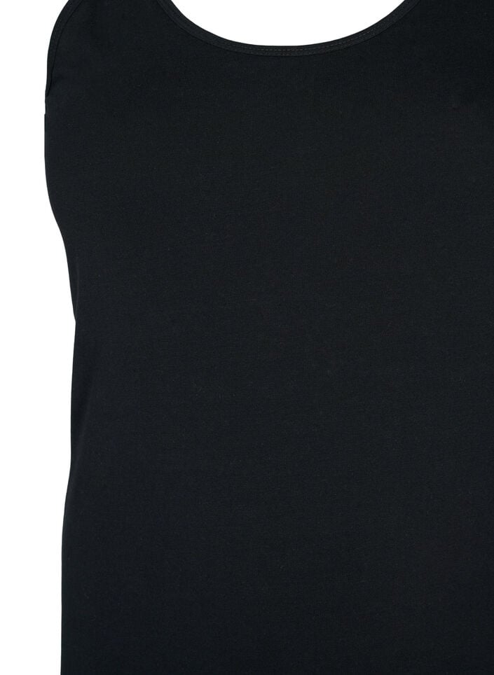 Einfarbiges basic Top aus Baumwolle, Schwarz, Packshot image number 2