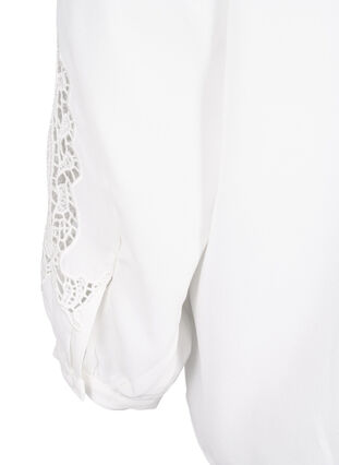  Langarmbluse mit Häkeldetails, Bright White, Packshot image number 4