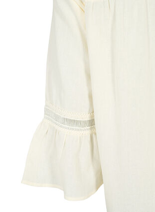 Tunika aus Biobaumwolle mit femininen Details, Antique White, Packshot image number 3