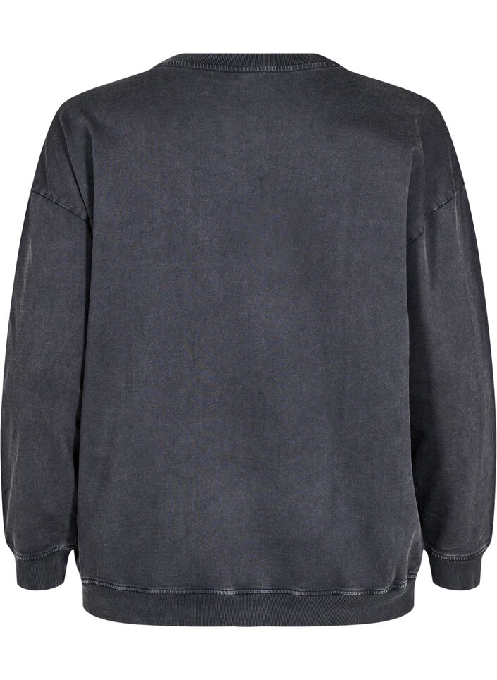 Lockeres Sweatshirt im gewaschenen Look, Grau, Packshot image number 1