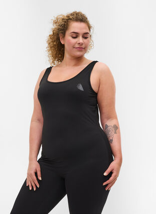 Enganliegender Trainings-Jumpsuit, Black, Model image number 2