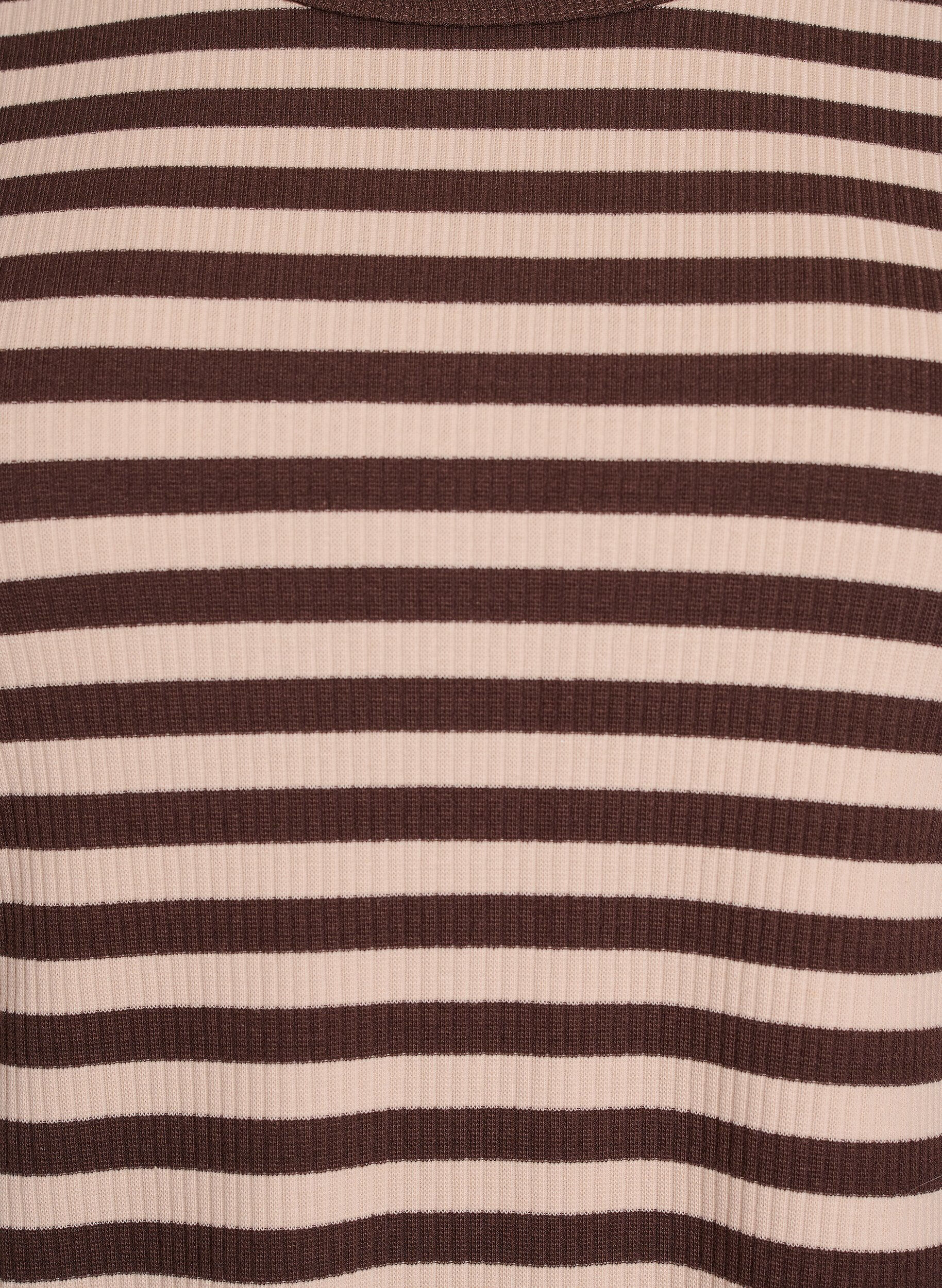 ZizziGestreifte Bluse mit langen &Auml;rmeln, Braun, Packshot image number 2