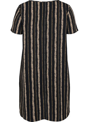 Bedrucktes Kleid mit kurzen Ärmeln, Graphic Stripe, Packshot image number 1