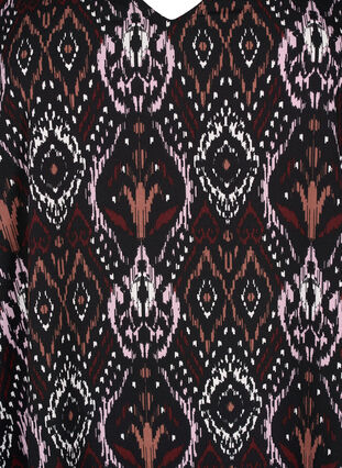 FLASH – Kleid mit V-Ausschnitt und Aufdruck, Black Rose Ethnic, Packshot image number 2