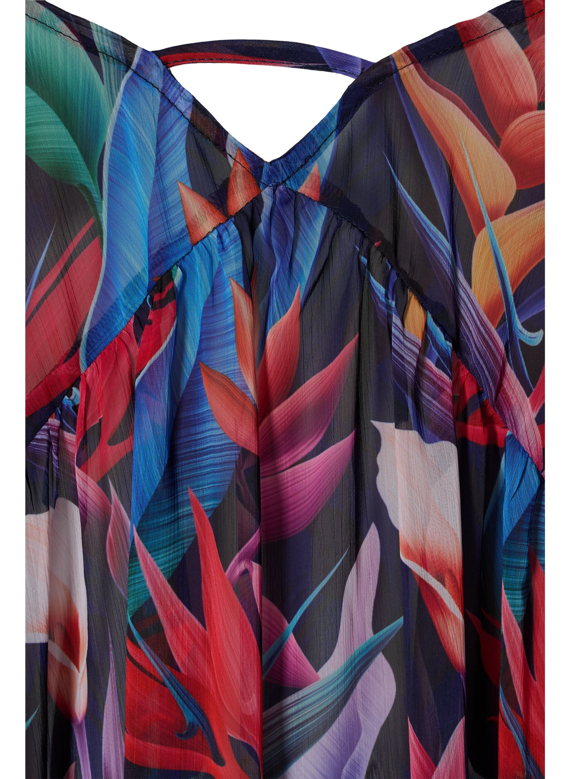 Zizzi Strandkleid mit Blumenmuster und Tr&auml;ger, Bright Leaf, Packshot image number 2