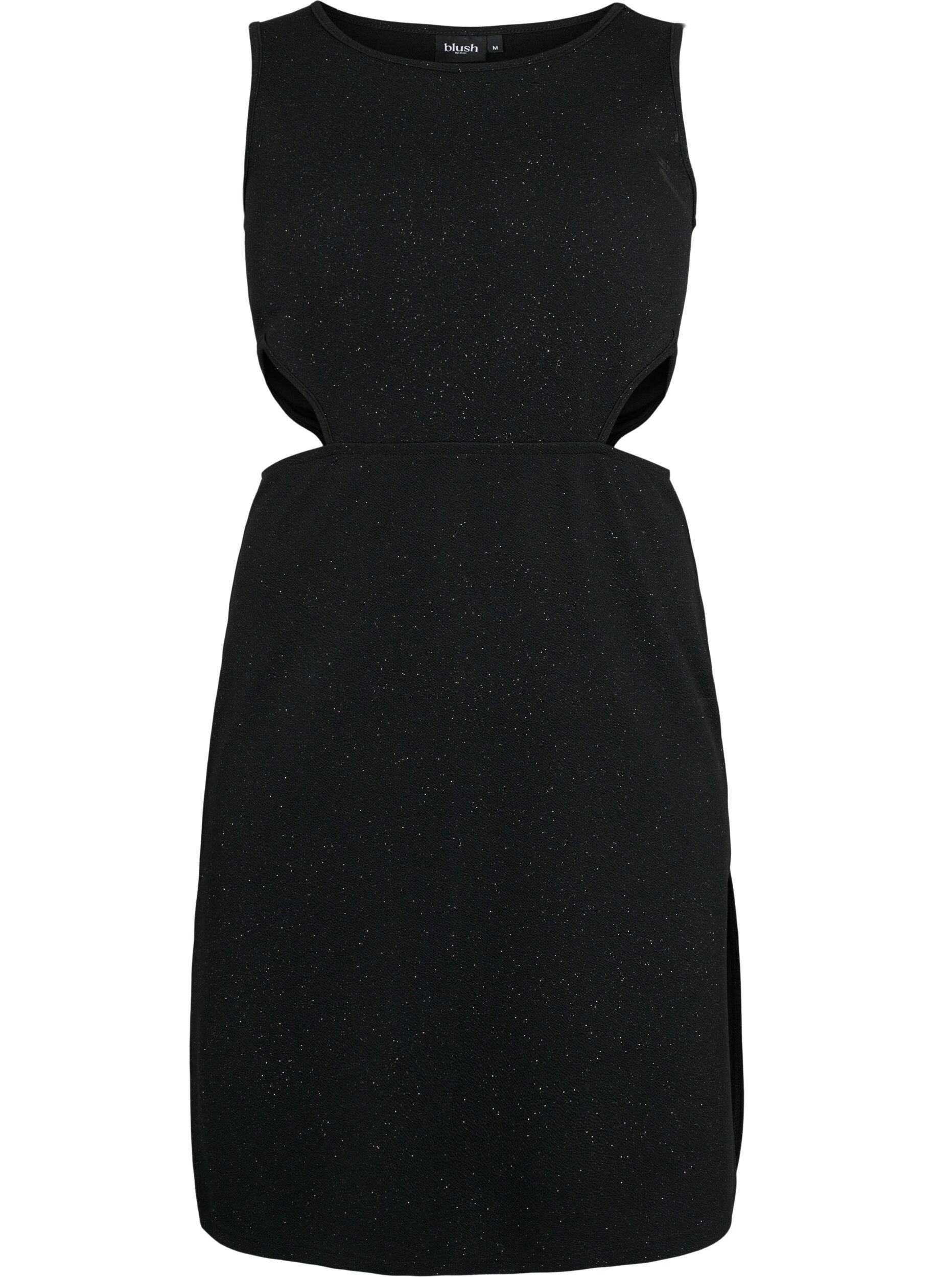 Zizzi &Auml;rmelloses Kleid mit ausgeschnittenem Teil, Black, Packshot image number 0