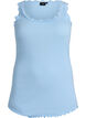 Top mit Spitzensaum, Blau, Packshot image number 0