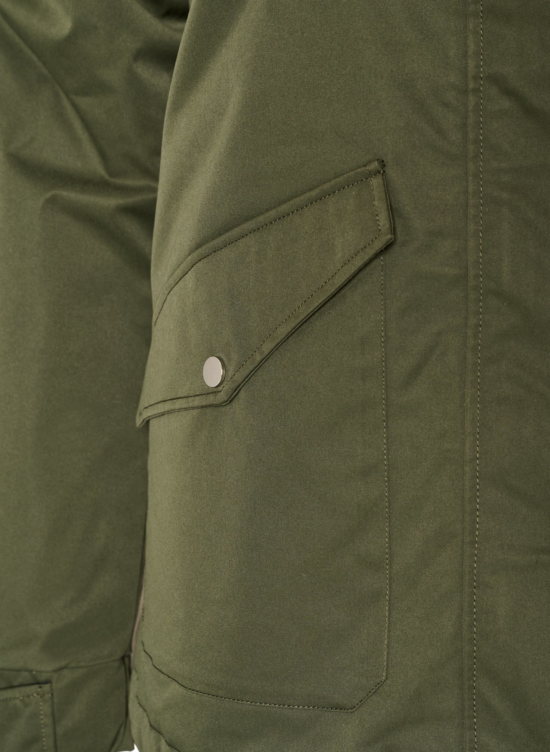 ZizziGepolsterter Parka mit einer abnehmbaren Kapuze, Gr&uuml;n, Packshot image number 3