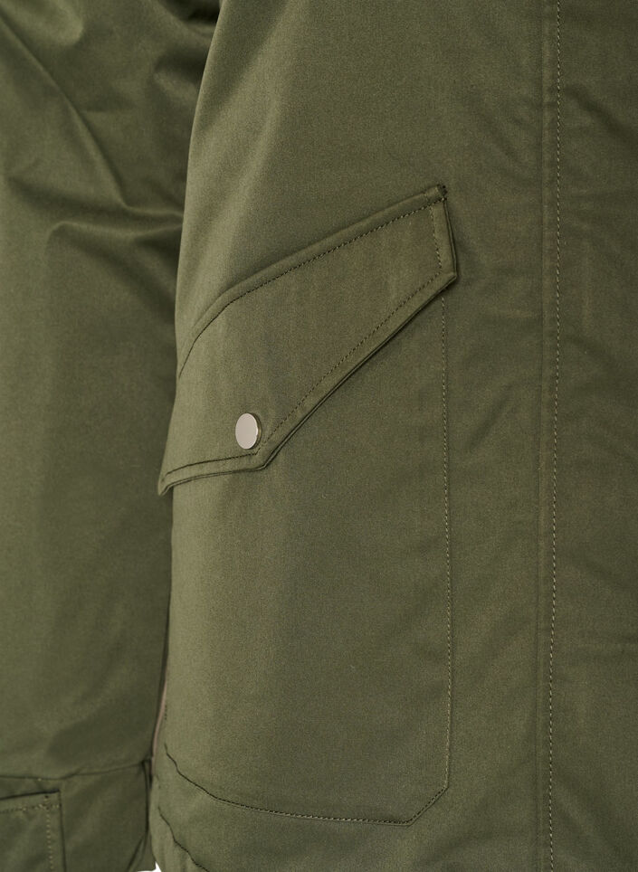 Gepolsterter Parka mit einer abnehmbaren Kapuze, Gr&uuml;n, Packshot image number 3