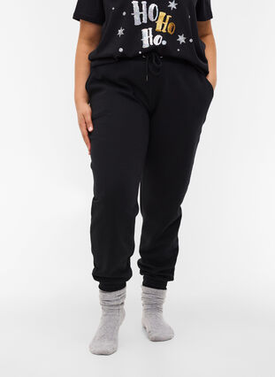Lockere Sweatpants mit Taschen, Black, Model image number 3