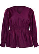 Gl&auml;nzende Bluse aus Viskose mit Peplum-Effekt, Lila, Packshot image number 0