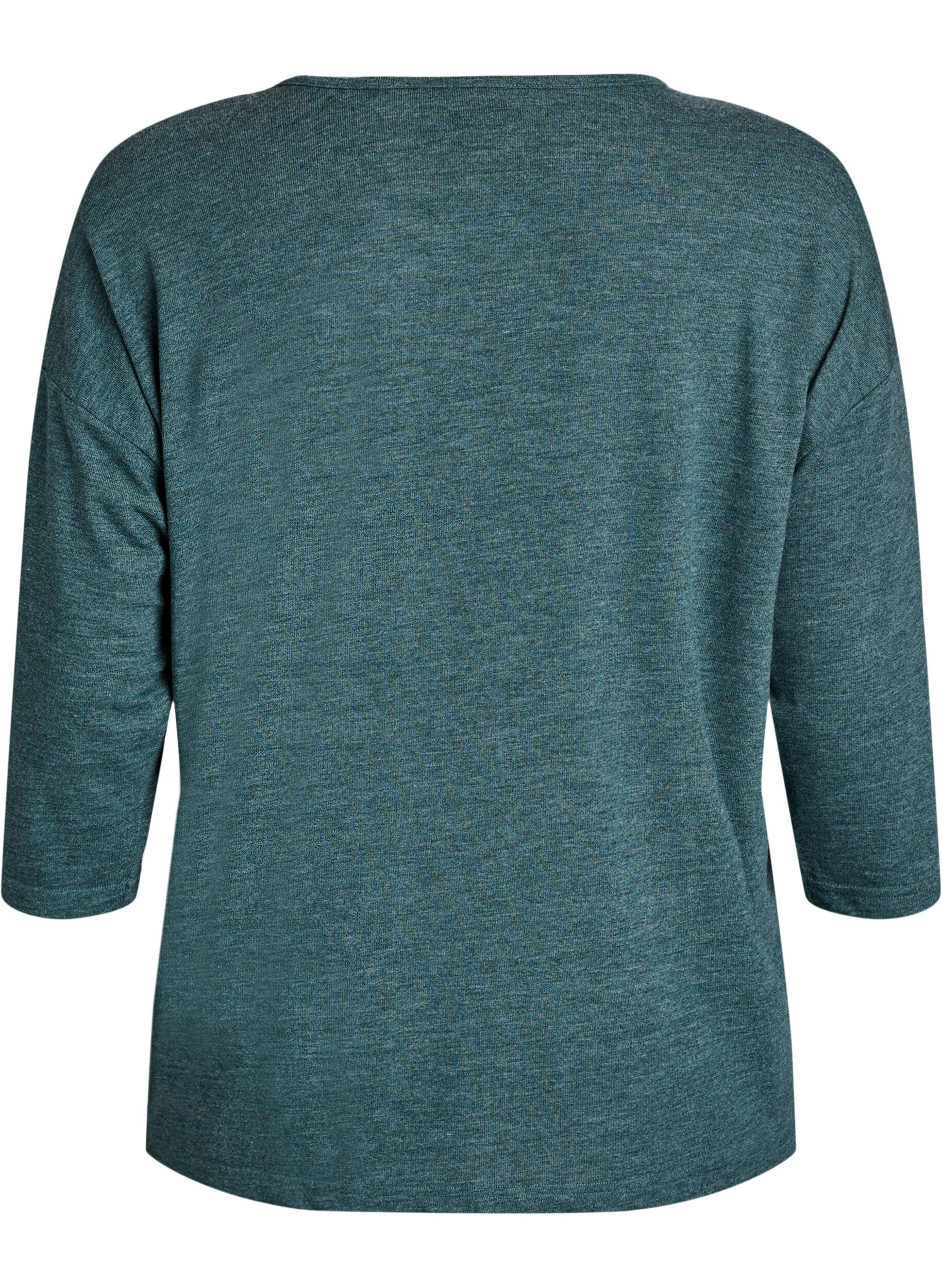 ZizziBluse aus Jersey mit 3/4-&Auml;rmeln , Gr&uuml;n, Packshot image number 1