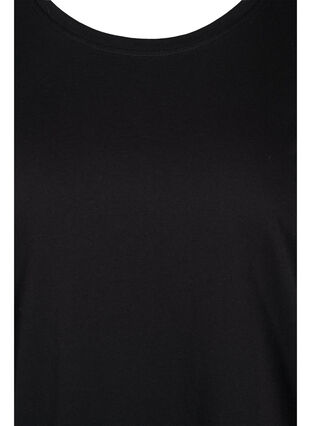 T-Shirt aus Baumwolle mit Ärmeln in Ellbogenlänge, Black, Packshot image number 2