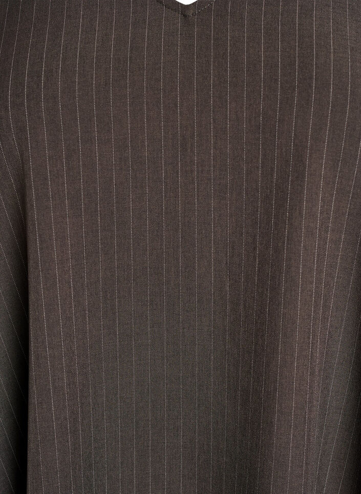 &Auml;rmelloses A-Linien-Kleid mit Nadelstreifen, Braun, Packshot image number 2