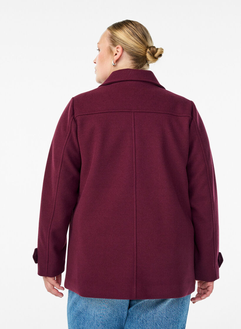 Kurzmantel mit zweireihiger Knopfleiste, Rot, Model image number 1