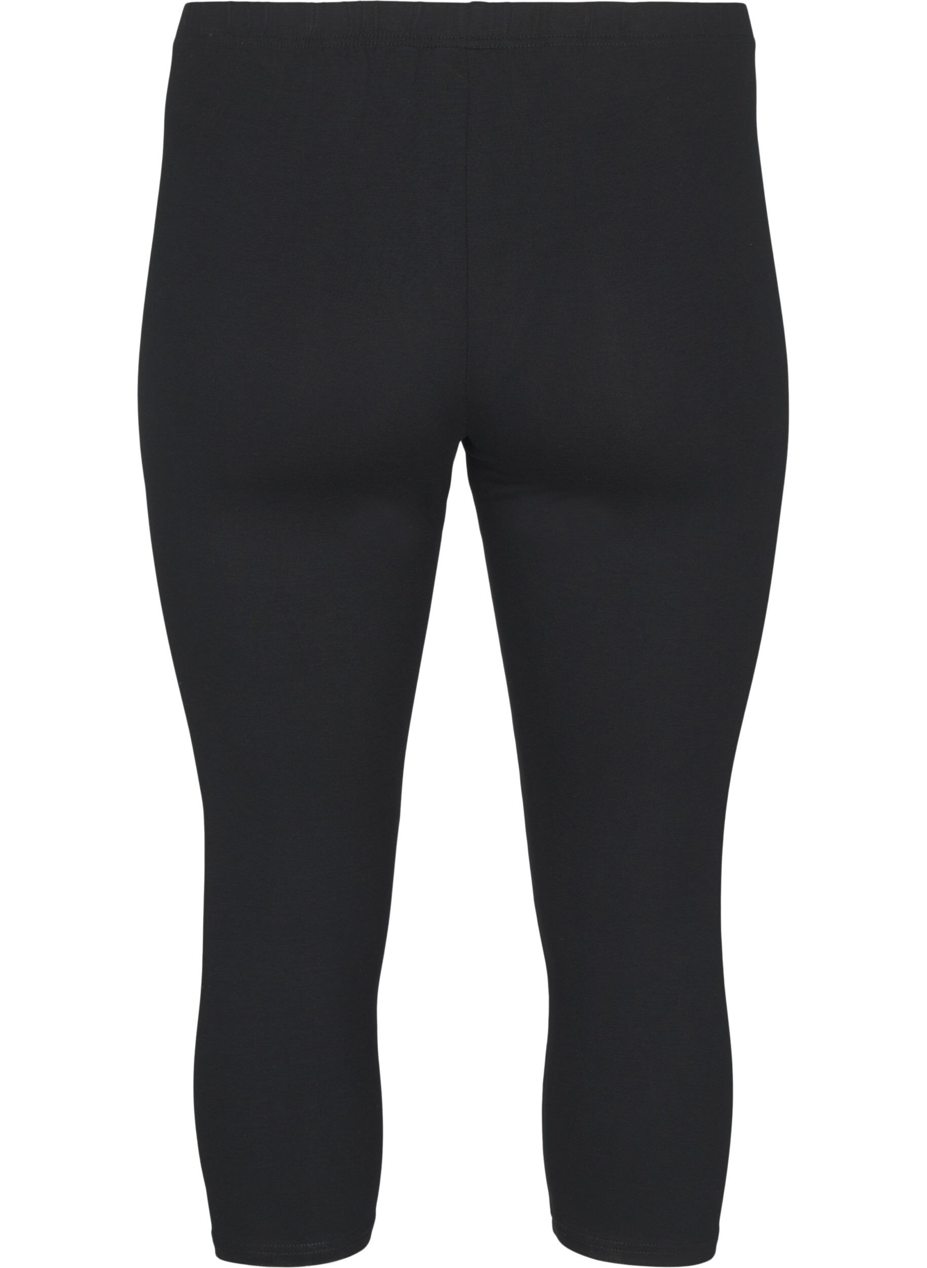 Zizzi Basic-Leggings mit 3/4-L&auml;nge aus Viskose, Black, Packshot image number 1
