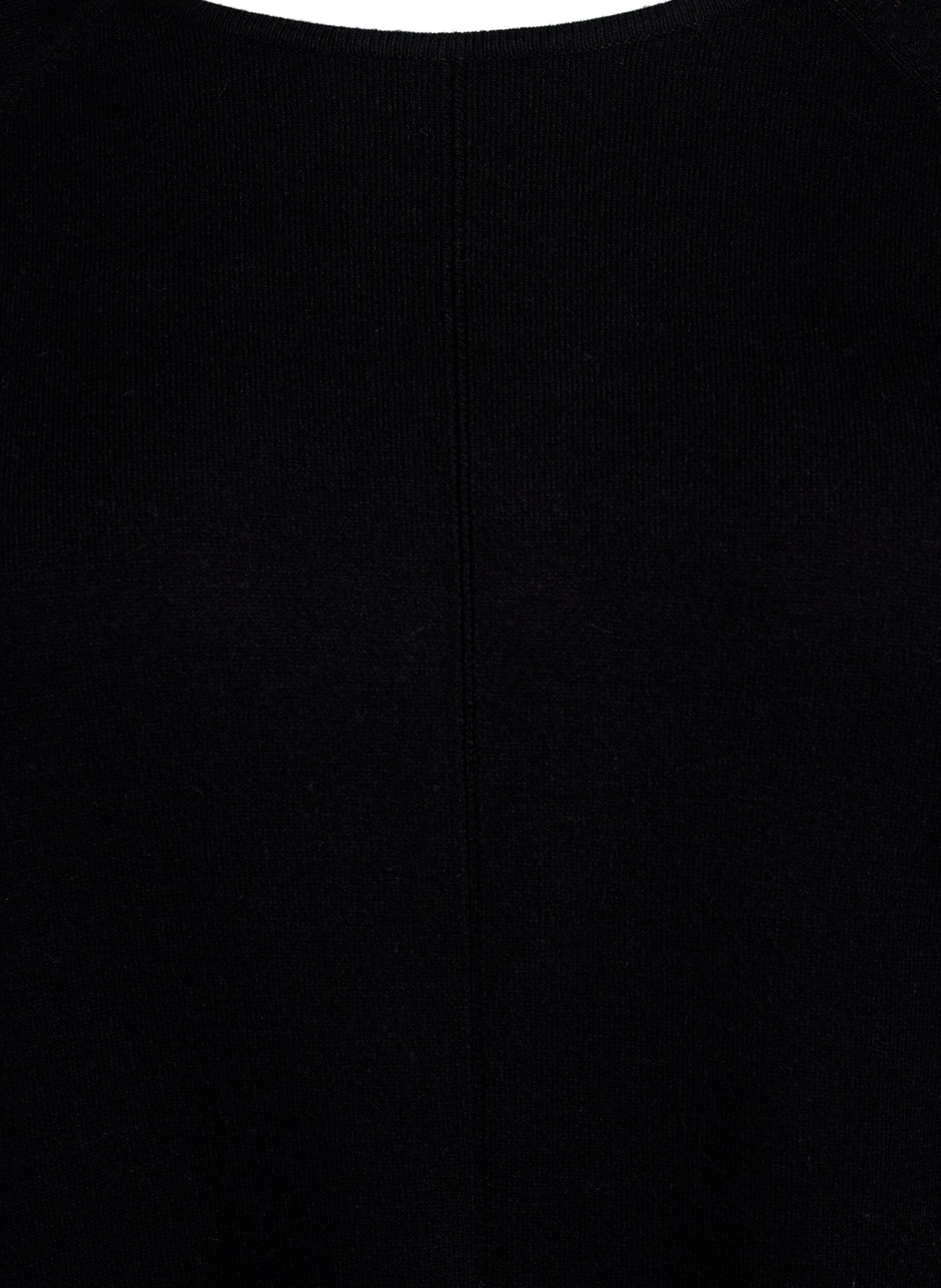 Zizzi Strickkleid mit Rundhalsausschnitt und Strickmuster, Black, Packshot image number 2