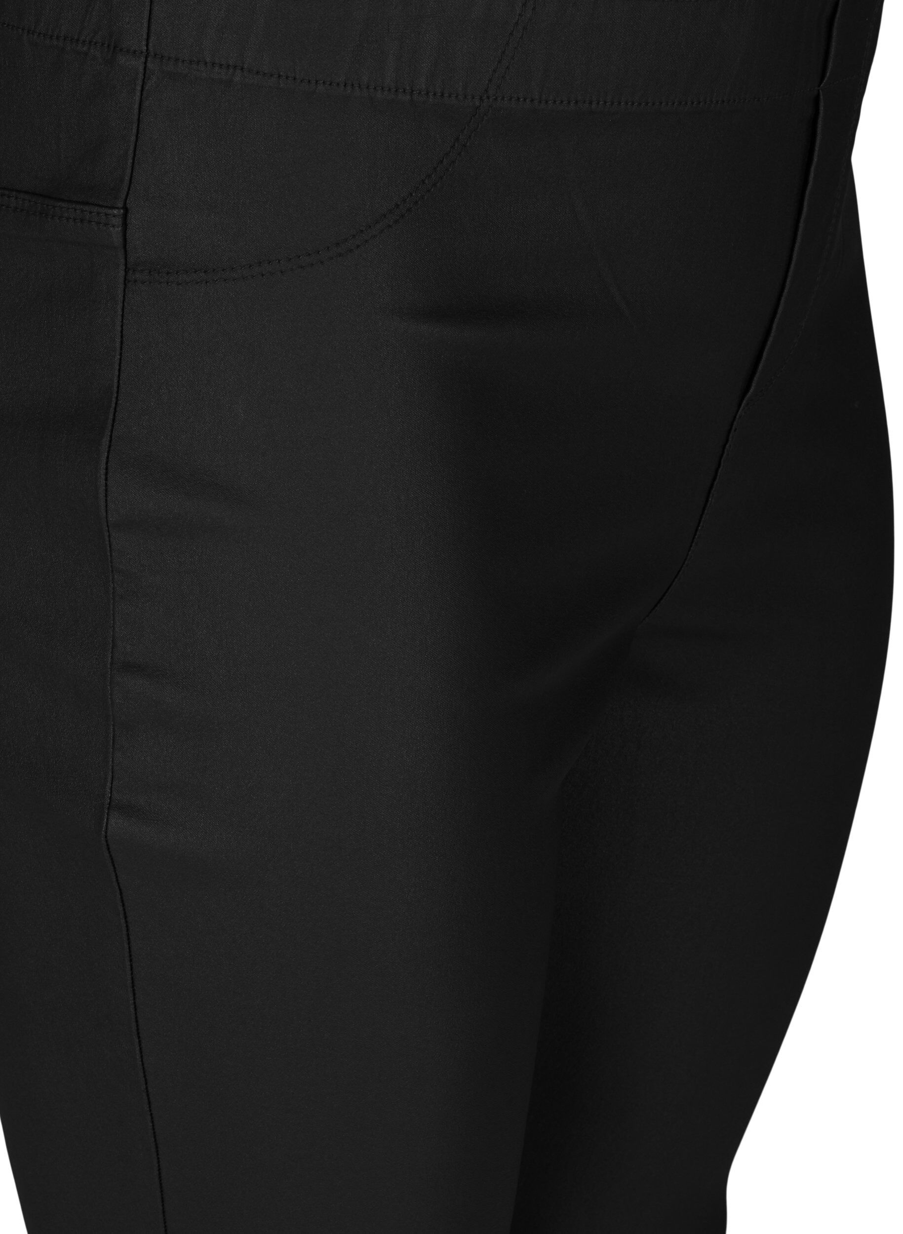 Zizzi Beschichtete Leggings aus Viskosemix, Black, Packshot image number 2
