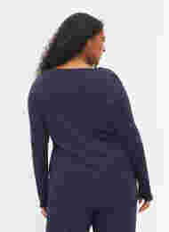 Langärmeliges Pyjama-Oberteil aus 100% Baumwolle, Navy Blazer, Model