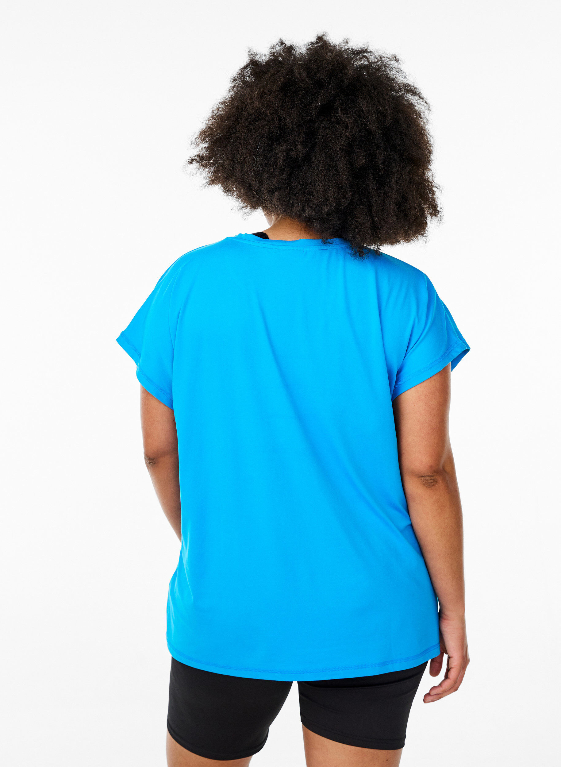 Zizzi Einfarbiges Trainings-T-Shirt, Blau, Model image number 2